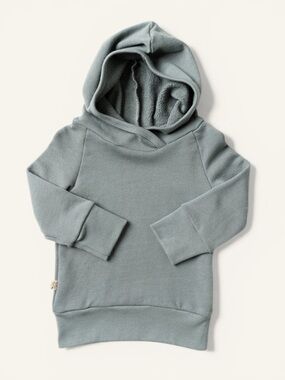 CHILDHOODS VGUC Dusty Sage French Terrycloth Trademark Raglan Hoodie Sweatshirt